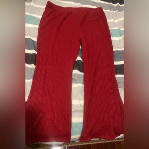 Elegant Red Women's Casual Pants